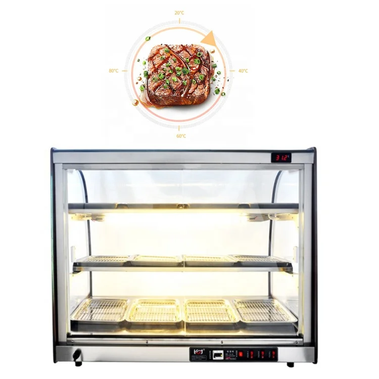 Thermal Insulation Cabinet Commercial Fried Chicken Burger Display Cabinet Cooked Food Bread Egg Tart Heating Cabinet