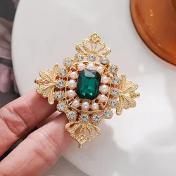 women retro pearl gemstone brooch, fashion clothing pin suit accessories
