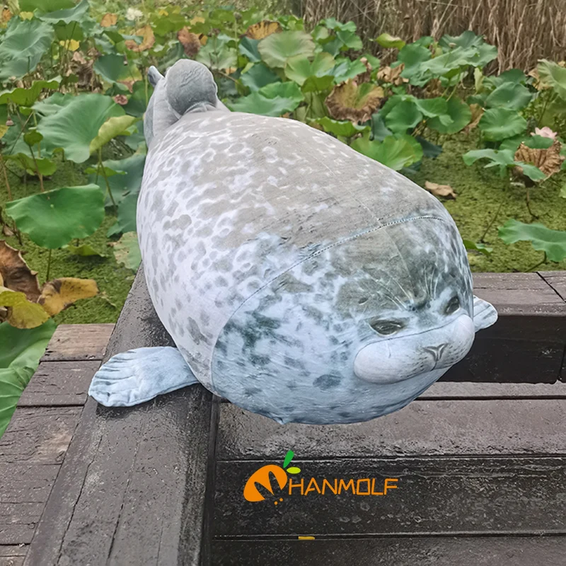 30~80cm Like Real Seal Plush Toy White Phocidae Grey Soft Aquatic Stuffed Animal Doll Gift