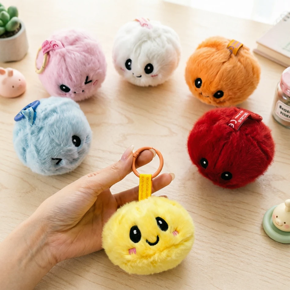 

Simulation Bun Dumpling Plush Keychain Cute Plush Doll Toy Keyring Couple Bag Soft Stuffed Ornament Pendant Birthday Gift