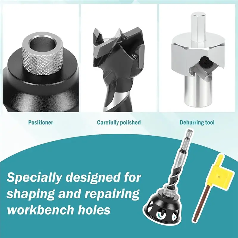 KYCOR-Bench Dog Hole Chamfer Reamer Tool Stainless Steel Drill Bit For 19Mm(3/4 Inch) Hole Puncher Locator