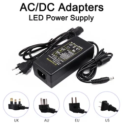 AC/DC Adapters LED Power Supply EU US AU UK Plug for COB LED Strip Lighting Transformer LED Driver LED Switching Power Supply