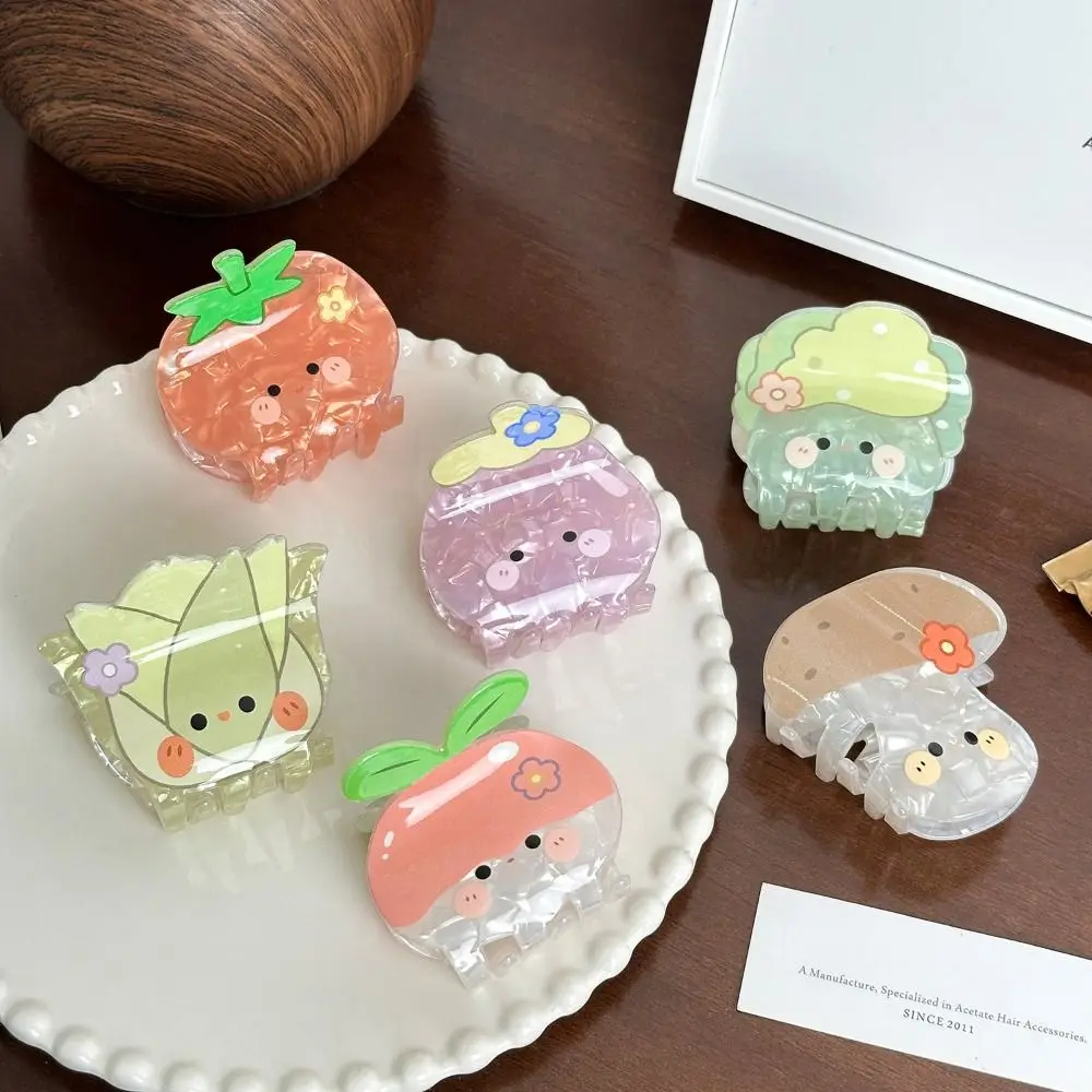 Creative Korean Style Vegetable Hair Clip Sweet Tomato Small Shark Clip Carrot Mini Acetic Acid Claw Clip Girls