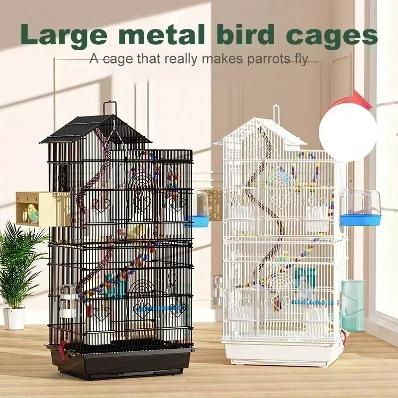 Bird Cage 100cm Multi-functional Finches Canaries Cockatiels Applicable,Lightweight and Easy To Install Bird Flight Cage