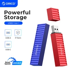 ORICO 128GB USB 3.2 Pen Drive 260MB/S Aluminum USB Flash Drive 256GB 64GB 32GB Container Pendrive for Type-C Android Micro/PC