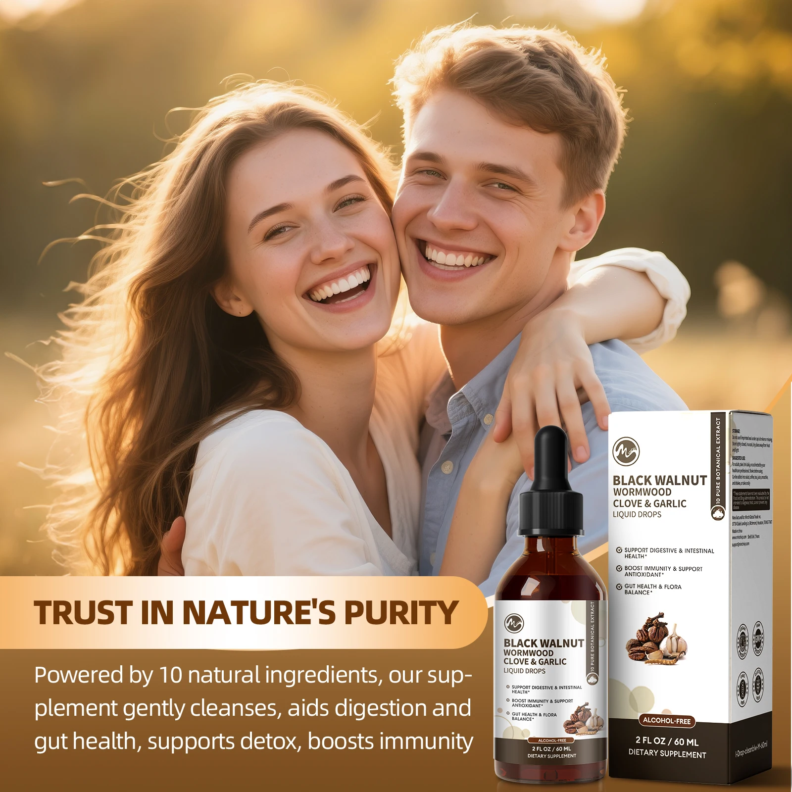 قطرات سائلة من خشب الشيح من خشب الجوز الأسود - تنظيف الأمعاء السريع وصحة الجهاز الهضمي مع البربرين، وخالية من الكحول، وصديقة للأمعاء