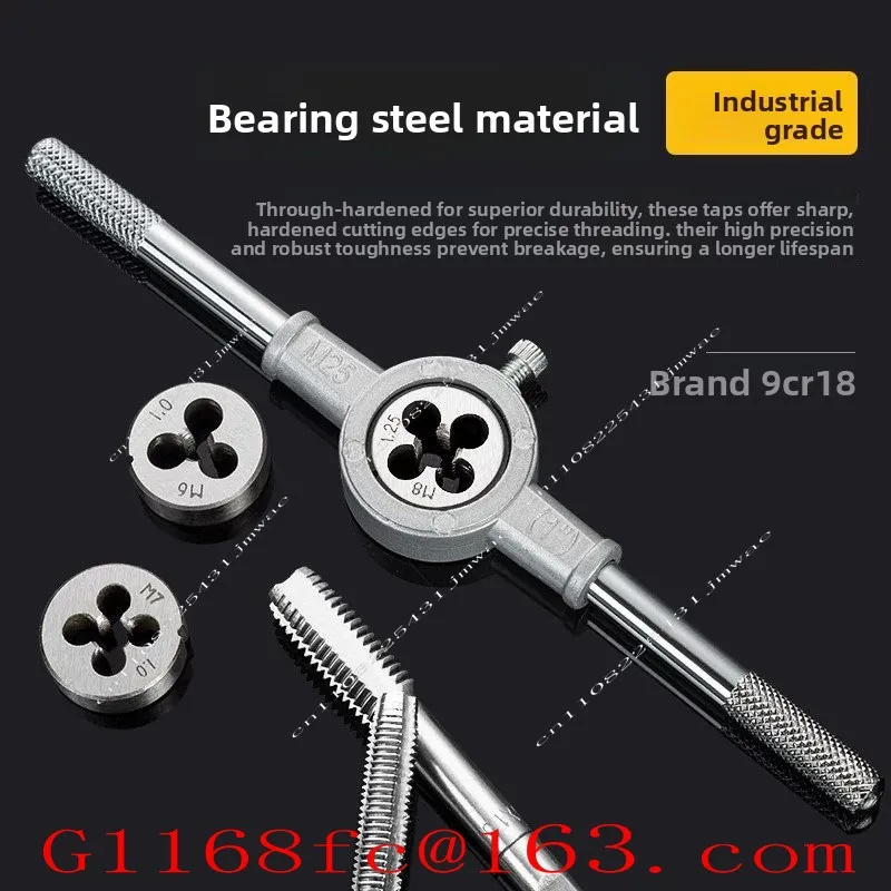 Metric 110Pcs Tap and Die Set High Speed Steel Titanium Tap and Die Combination Set for Cutting External & Internal Threads