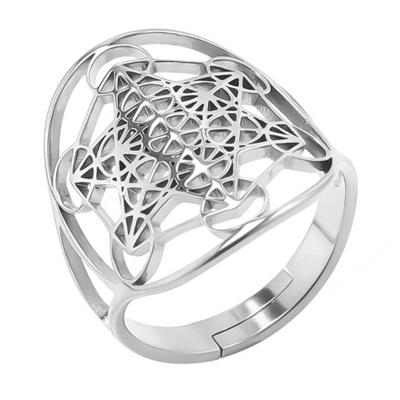 Modern and Artistic Cutout Rings Ornament Contemporary Open Finger Rings Jewelry Unique Artistic Hollow Rings Accessory