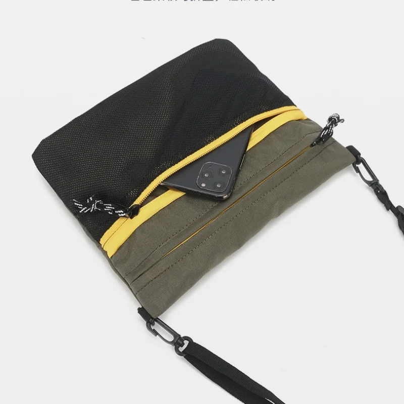 

Fashion Crossbody Shoulder Bag Multi Pocket Color Block Adjustable Strap Mesh Casual Fishing Lure Tackle Pack Outdoor