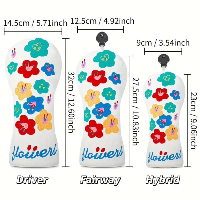 Floral Design Golf Club Head Cover - Durable Protective Cover, Golf Accessories, Club Protector for All Club Types image 6