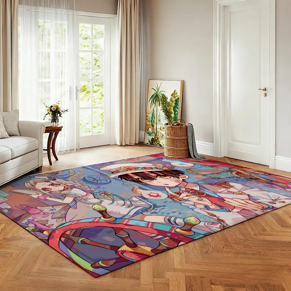 Anime T-Toilet-Bound H-Hanako-kun Floor Mat Soft Flannel Entrance Door Mat Non Slip Absorbent Bathroom Bedroom Floor Rug