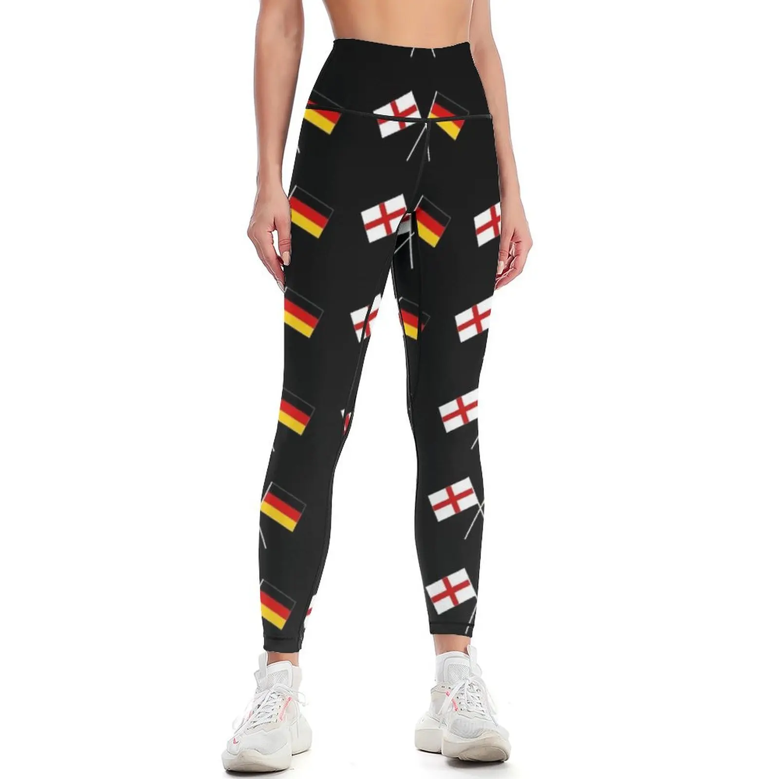 England Germany crossed flag flag Leggings Women's tights sporty woman push up gym sportswear woman Womens Leggings