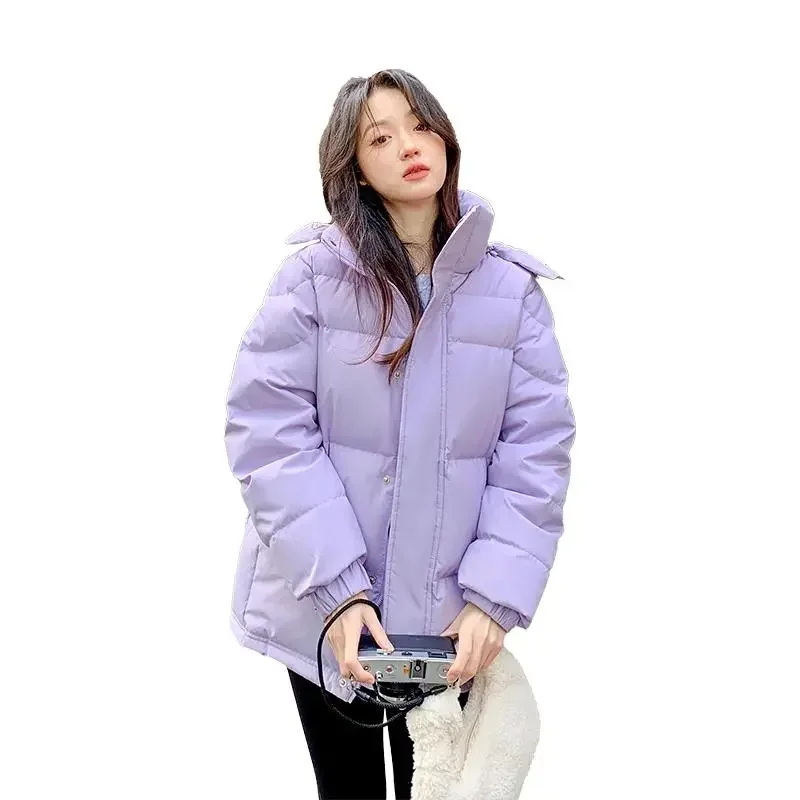 2024 New Style Korean Down Cotton Jacket Women Hooded Parkas Winter Padded Coat Thick Warm Loose Puffer Female Snow Wear Outwea