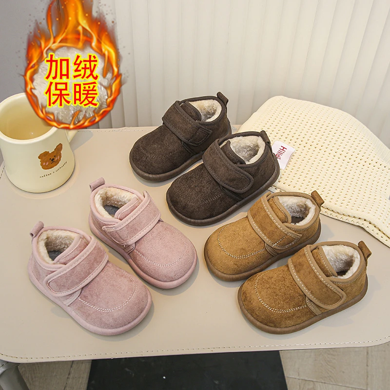 

Winter Snow Boots New Warm Comfort Girl Boots Flat Simple Retro Cotton Boot Classic Daily Trend Kid Shoes Botas Infantil