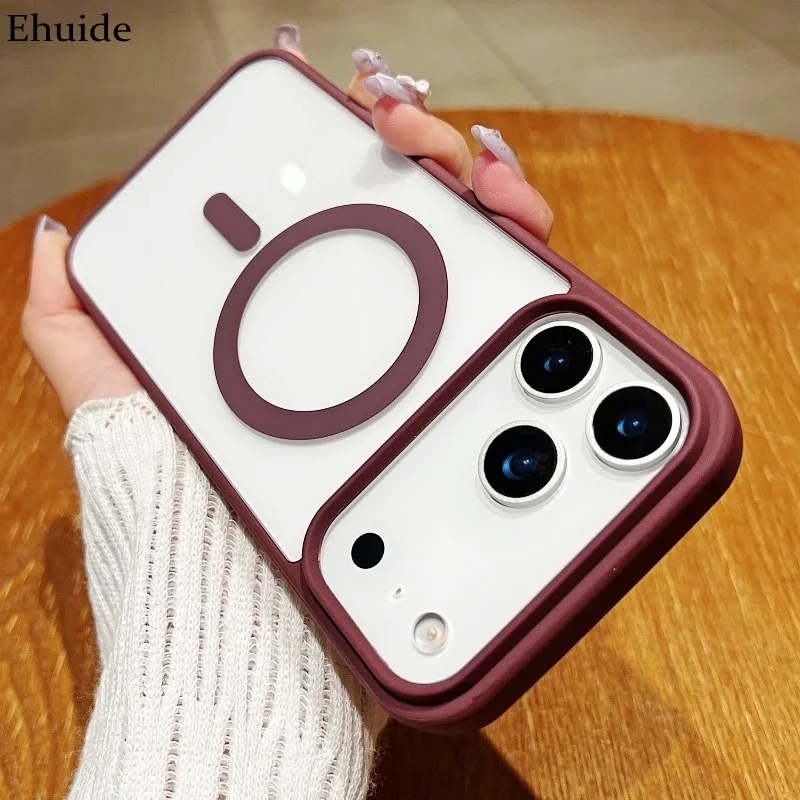 Magnetische Hülle für iPhone 17 Pro Max 11 12 13 14 15 16 Plus 17 Air Kabelloses Laden Candy Skin Plastik Stoßfeste Transparente Abdeckung