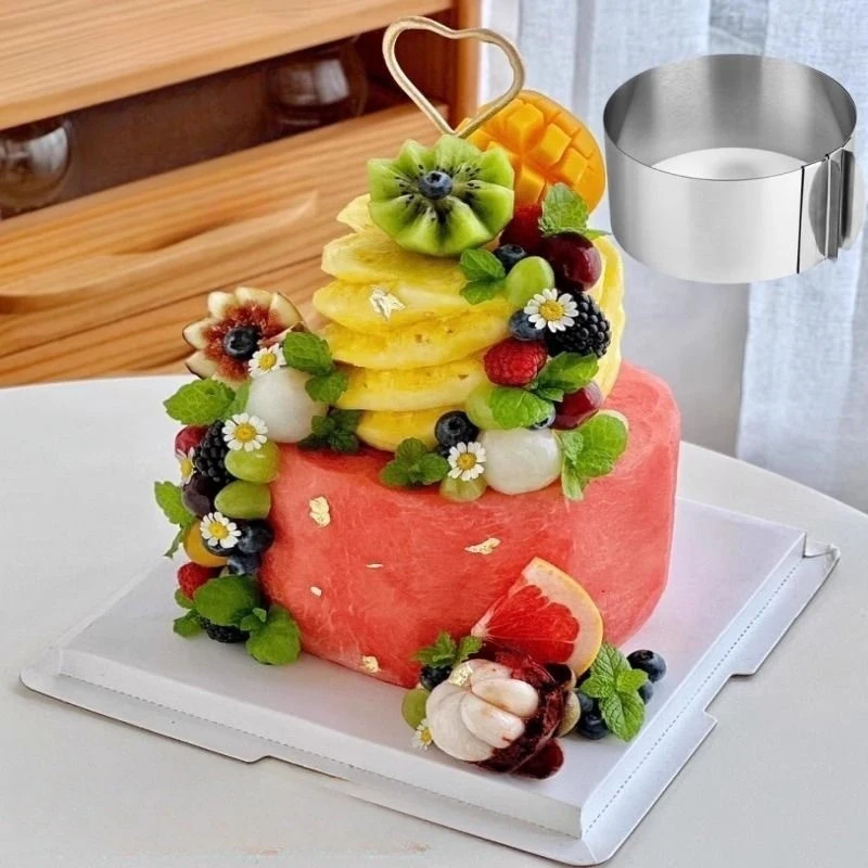 Watermelon Cutter Cake Cutter Slicer Adjustable Round Mousse Ring Mold For Baking Cake 6-12 Inch Cake Leveler Slicer