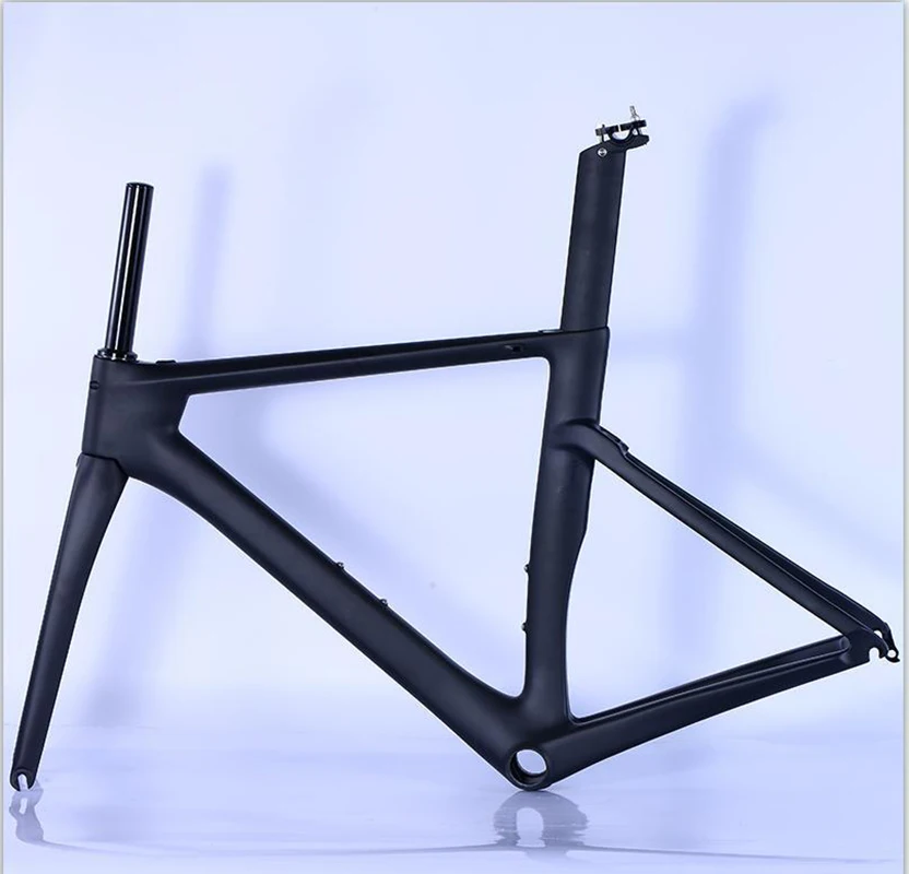 Newest 700C Fixed Gear Bike UD Matt / Gloss Full Carbon Fibre Bicycle Frames Carbon Fork Seatpost Tail Hook