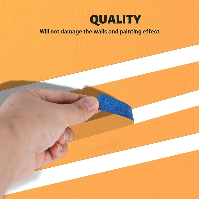 Blue Painters Tape Paint Tape Blue Tape For Painting Automotive Walls Packing Removable Free Residue, 4 Rolls