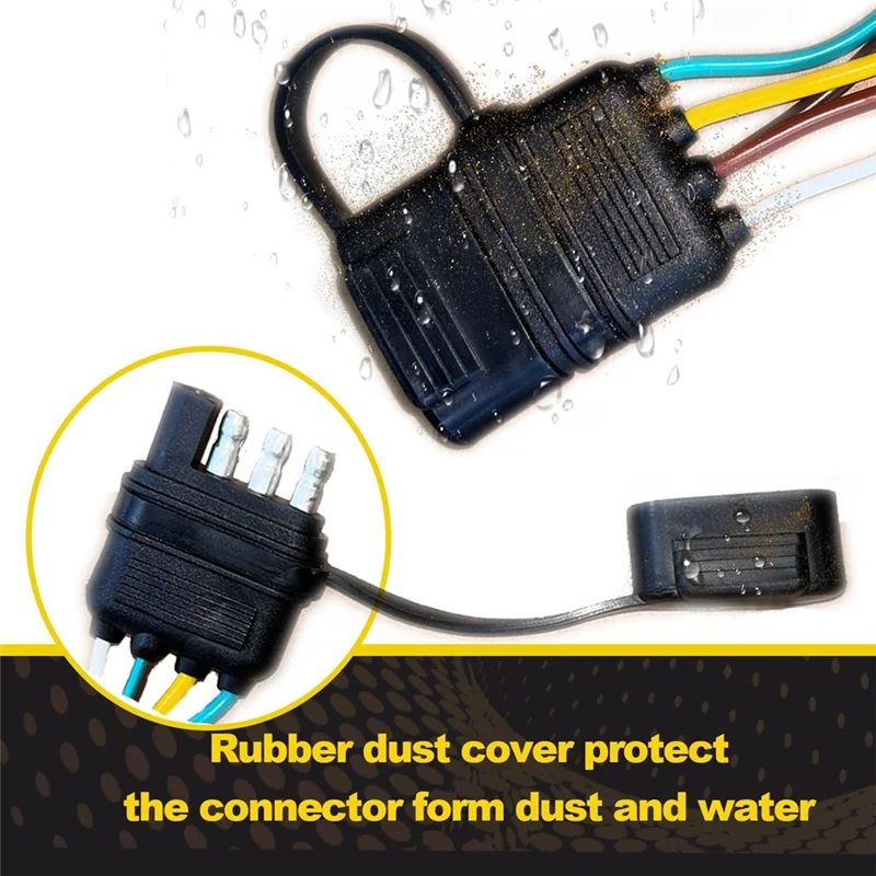 

26FT Trailer Wiring Harness Kit, 4 Pin 5 Wire Trailer Wiring Harness, Boat Trailer Wiring Harness,Flat Trailer Connector