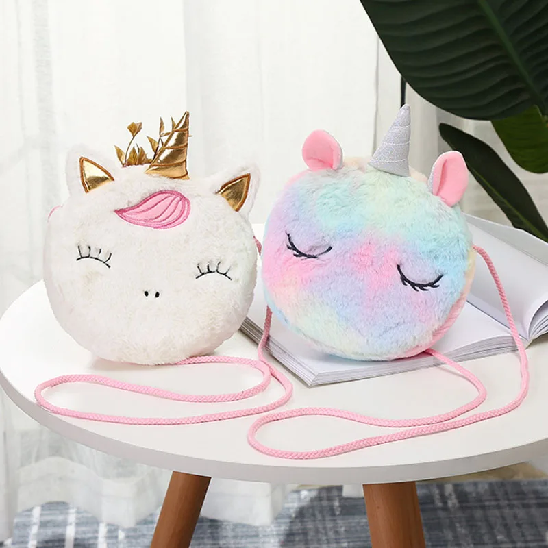 New Fashion Children Girls Shoulder Bag Cute Unicorn Animals Messenger Bag Kids Keys Coin Purse Cute Princess Mini Handbag