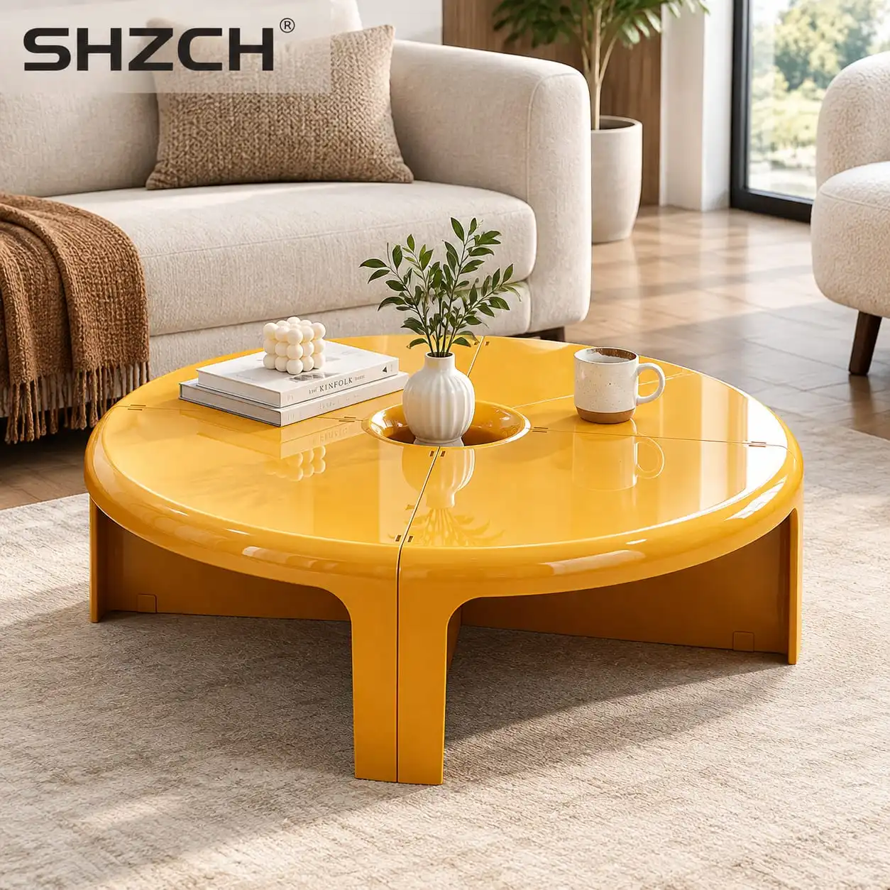 Nordic Circular Coffee Table Creative Small-sized Coffee Table Can Be Split Spliced And Combined With Edge Tables 2025