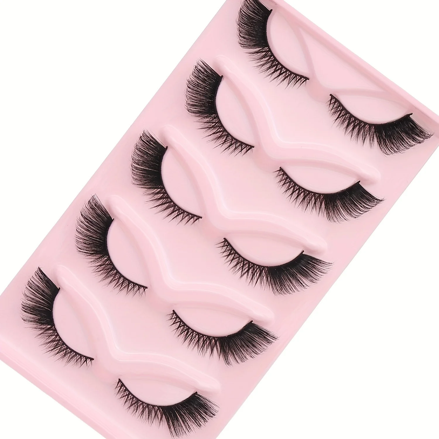 5 Pairs Wispy Cat Eye Lashes - Hypoallergenic, Long & Thick False Eyelashes For A Dramatic Look