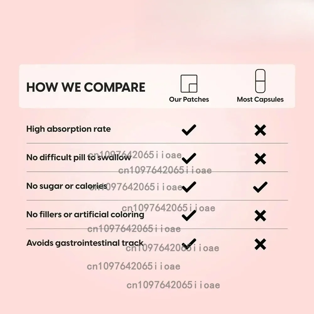 30 Patches Multi Collagen Plus Patches Transdermicos com Biotina, Vitamina C para Mulheres e Homens Cabelo, Pele e Unhas Suporte