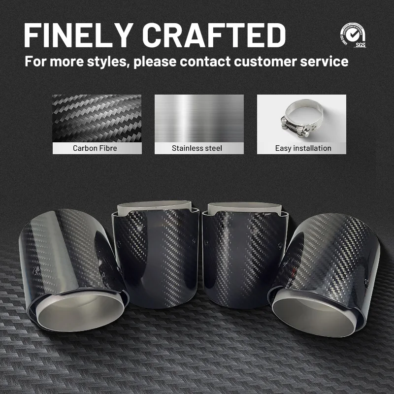 4 PCS Exhaust Tips for BMW M5 F90 carbon fiber upgrade Modified muffler Exhaust Pipe