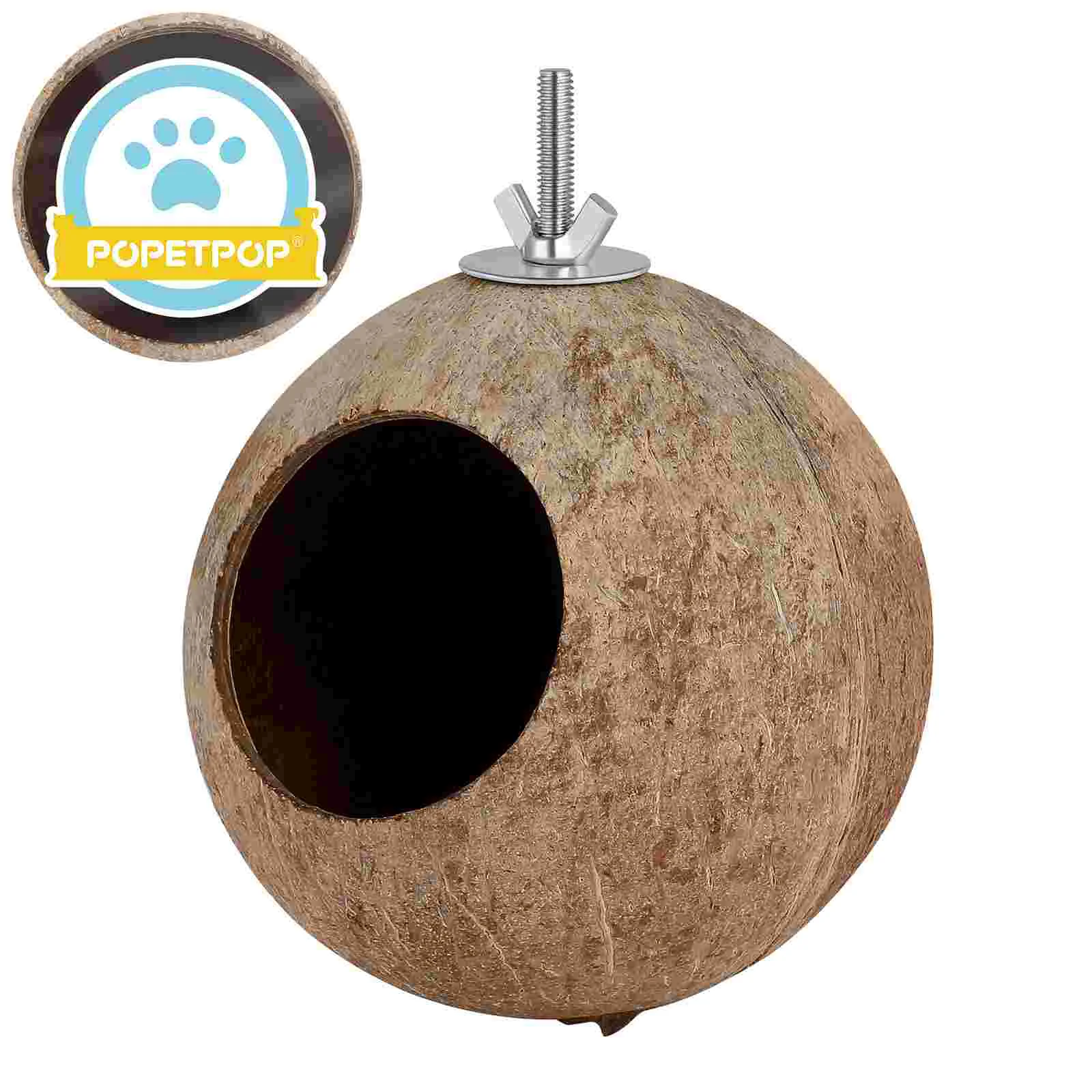 Bird Cage Cages Pet Birds Nest Hanging The Bird\'s Coconut Shell for Bamboo Wooden Baby