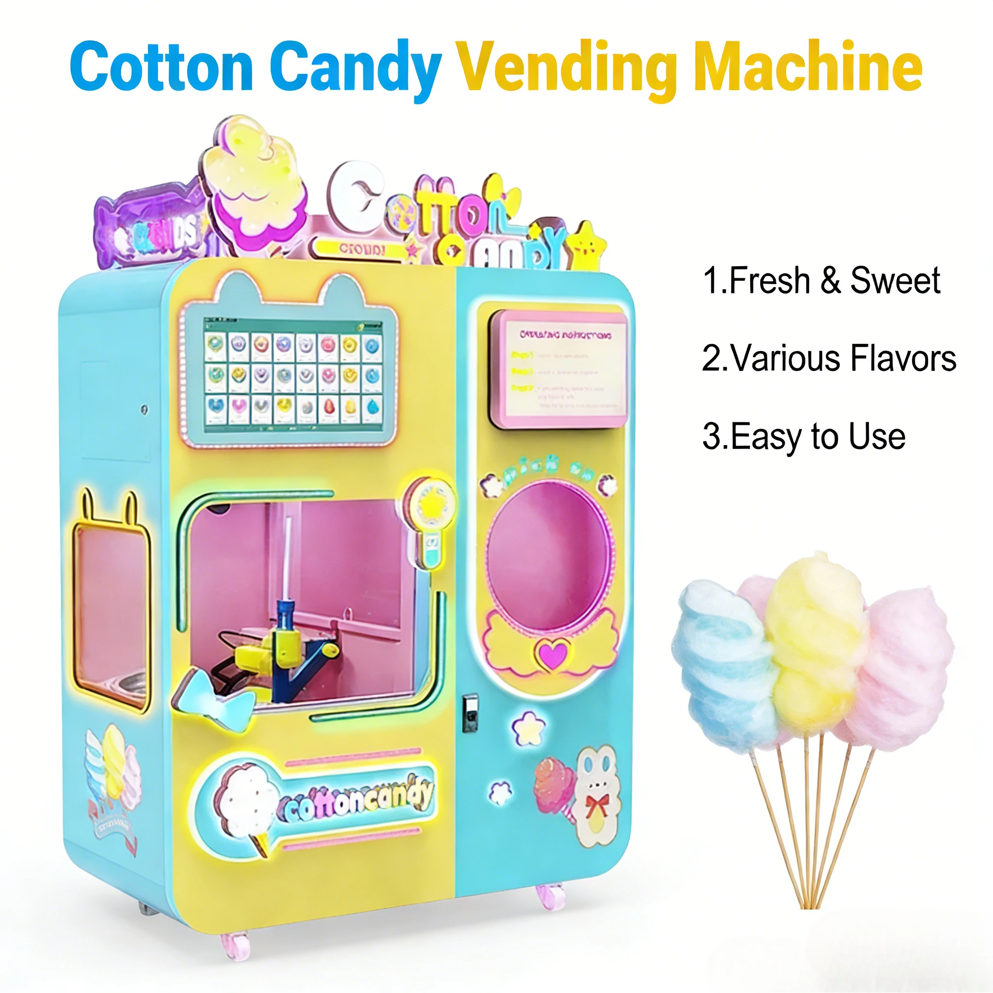 Commercial Vending Machine - ماكينة صنع حلوى القطن التجارية الأوتوماتيكية