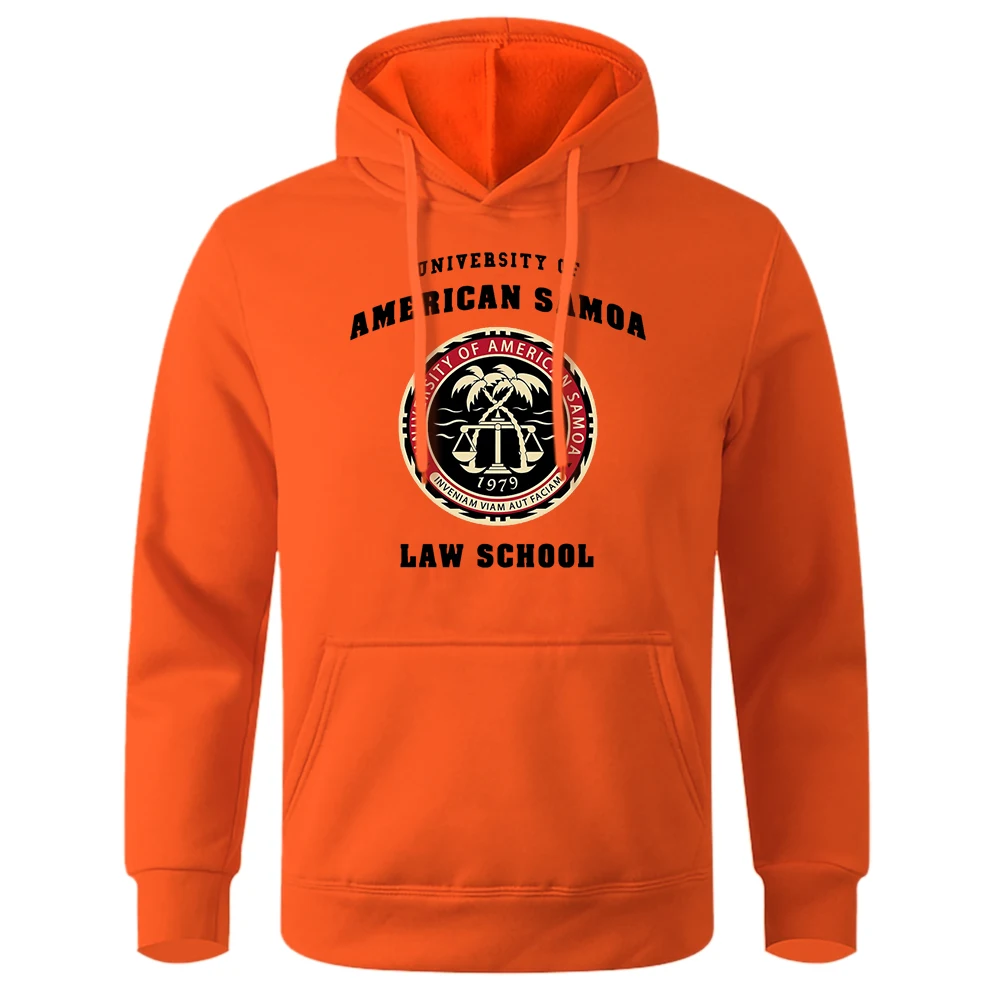 University Of American Samoa Law School Men Hoodie O-Neck Loose Oversized Sportswear Sports Street Hoody Retro Classic Tracksuit