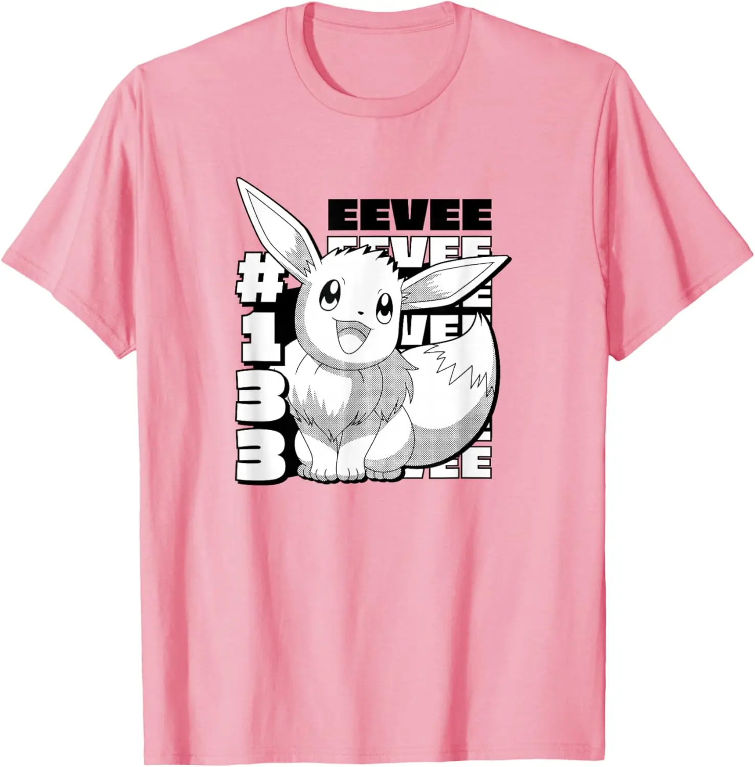 Pokemon Eevee Panel T-Shirt Unisex-Adults Fashion Casual Anime Short Sleeve S-6XL