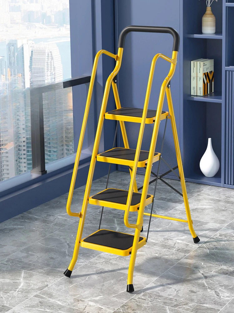 Household folding high ladder, indoor staircase, multifunctional three four five six step thickened and widened ladder