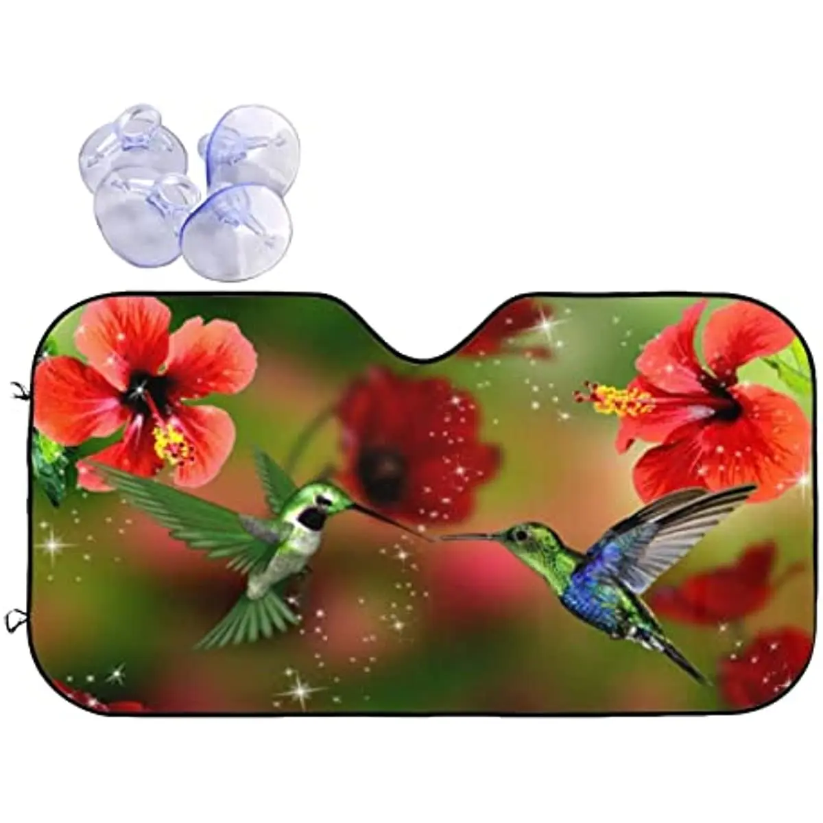 

Flower Hummingbirds Love Windshield Sunshade for Car SUV Truck Foldable Uv Ray Reflector Front Window Sun Shade Visor Shield Cov