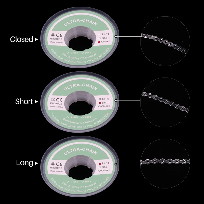 1 Roll Orthodontic Elastic Rubber Power Chain Colored Rubber Band Long Short Closed Dental Orthodontic Materials