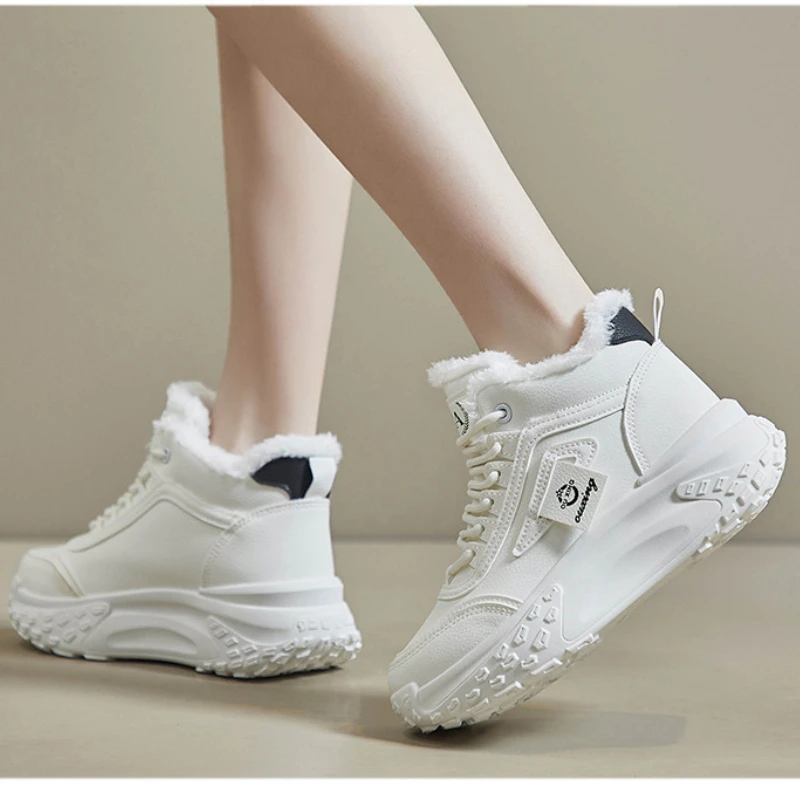 2025 Winter Warm Women Sneakers Fashion High Top Women Boots Platform Casual Shoes Outdoor Walk Shoes for Women Tenis De Mujer