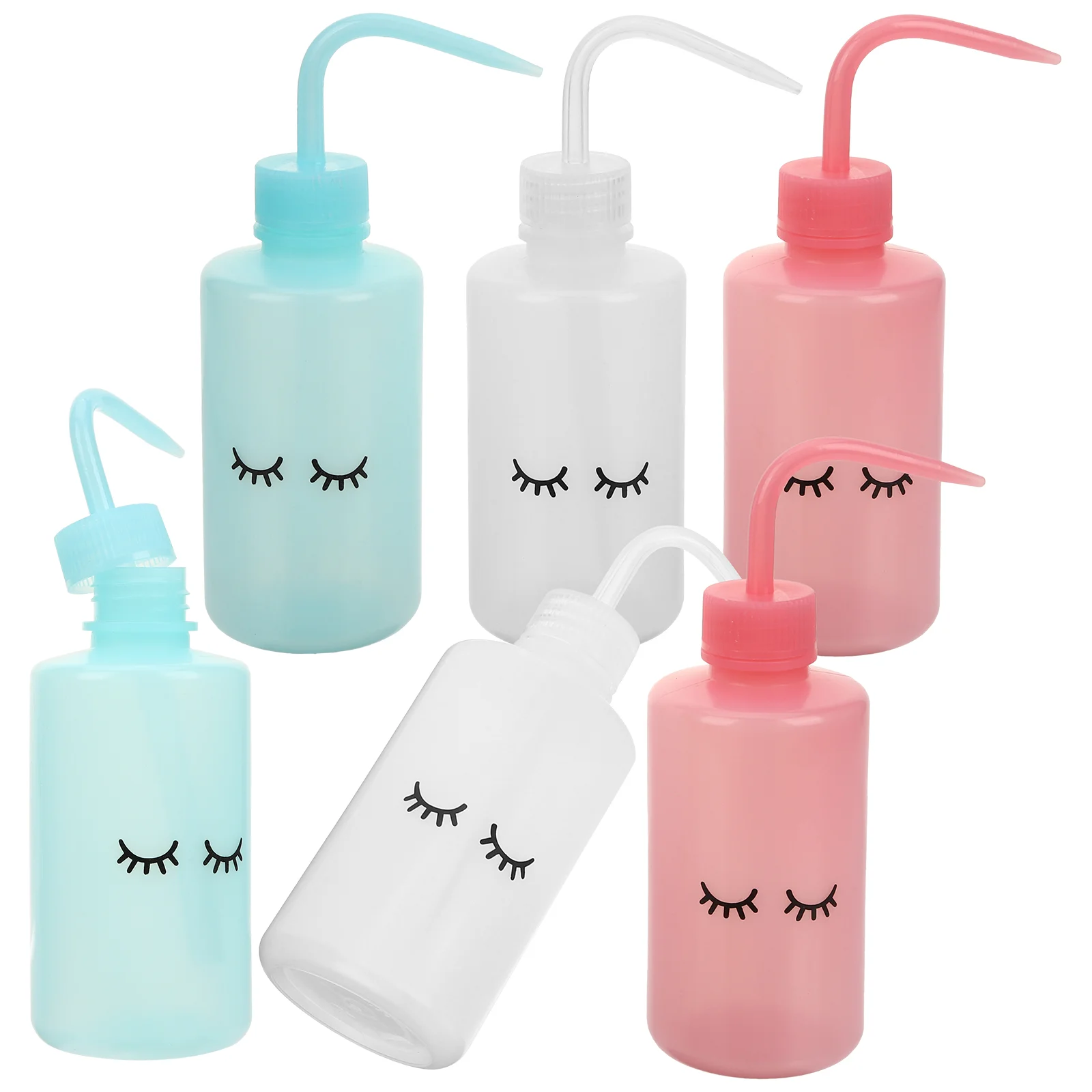 6 Pcs Liquid Bottle Curved Mouth Kettle Child Water Jugs Irrigation Plastic Lash Wash