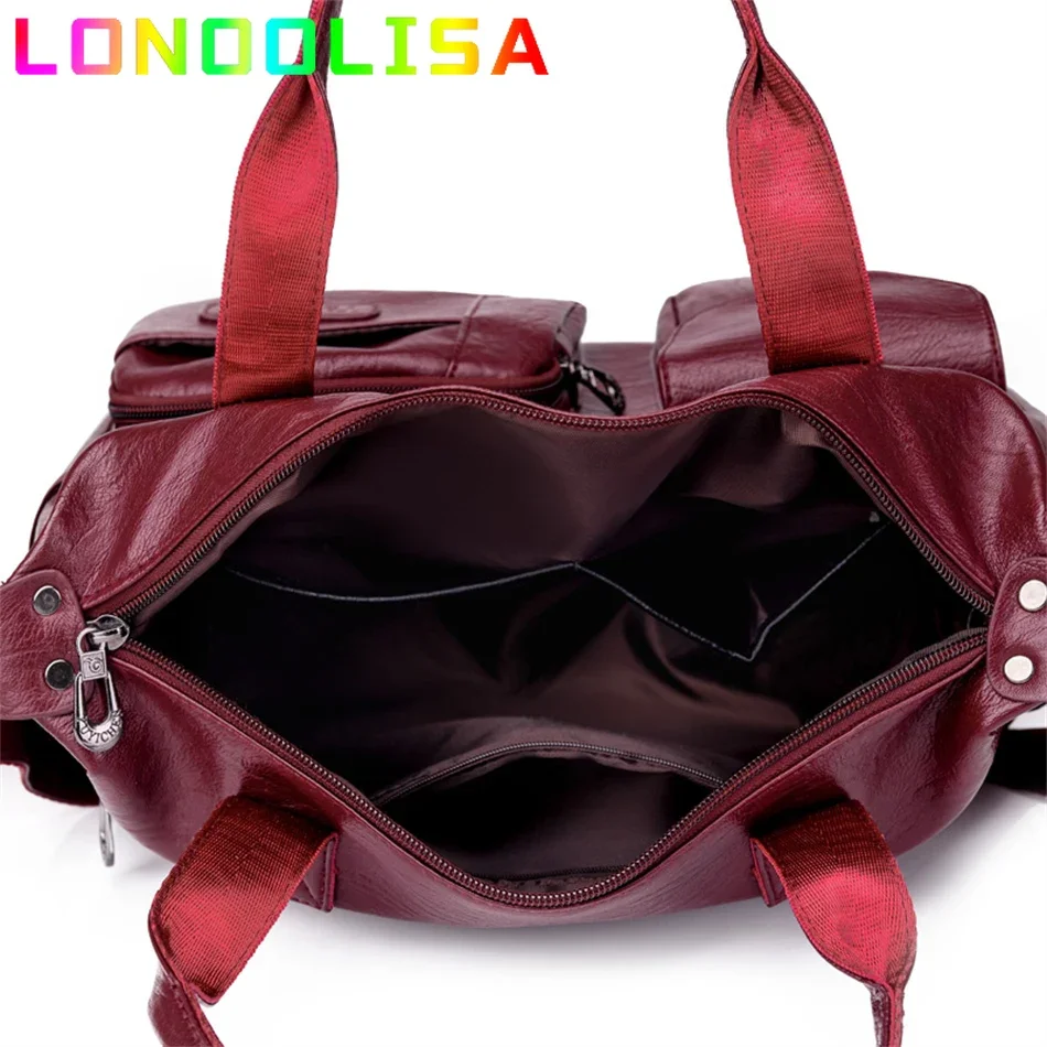 Borsa a tracolla stile Vintage per donna borsa in pelle PU di lusso grande Casual borsa da donna Trendy semplice Messenger Crossbody grande Sac