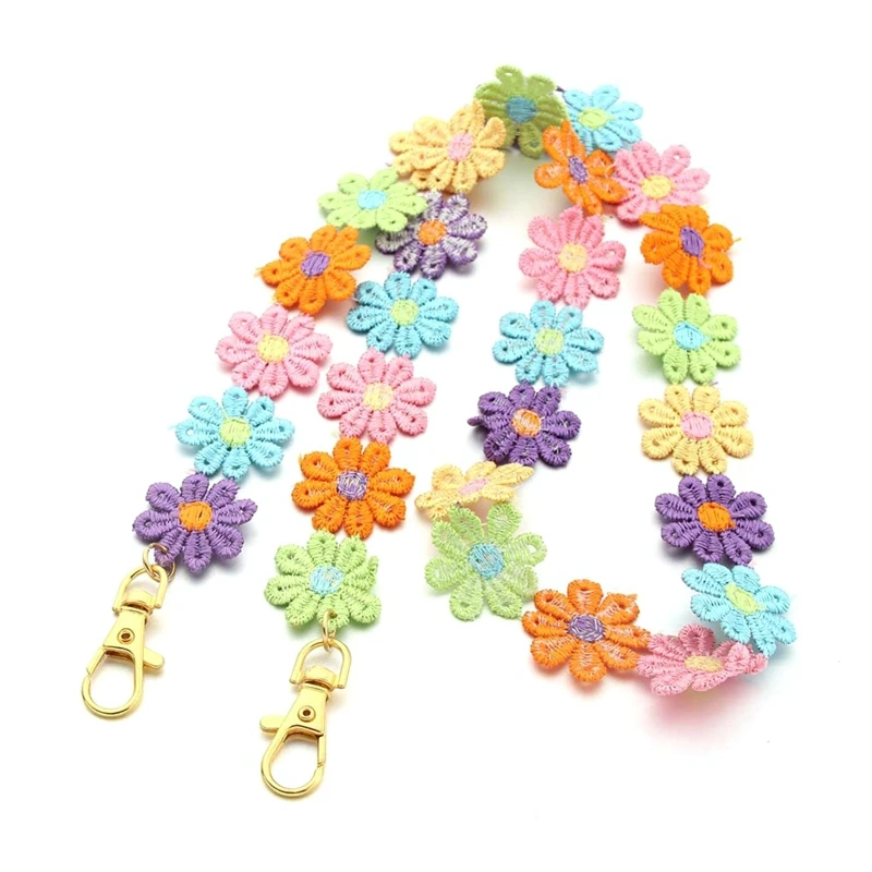 Face Mask Lanyards for Adult Kids Face Covering Holder Chain with Clip Multicolor Flower Eyeglass Necklace for DropShipping