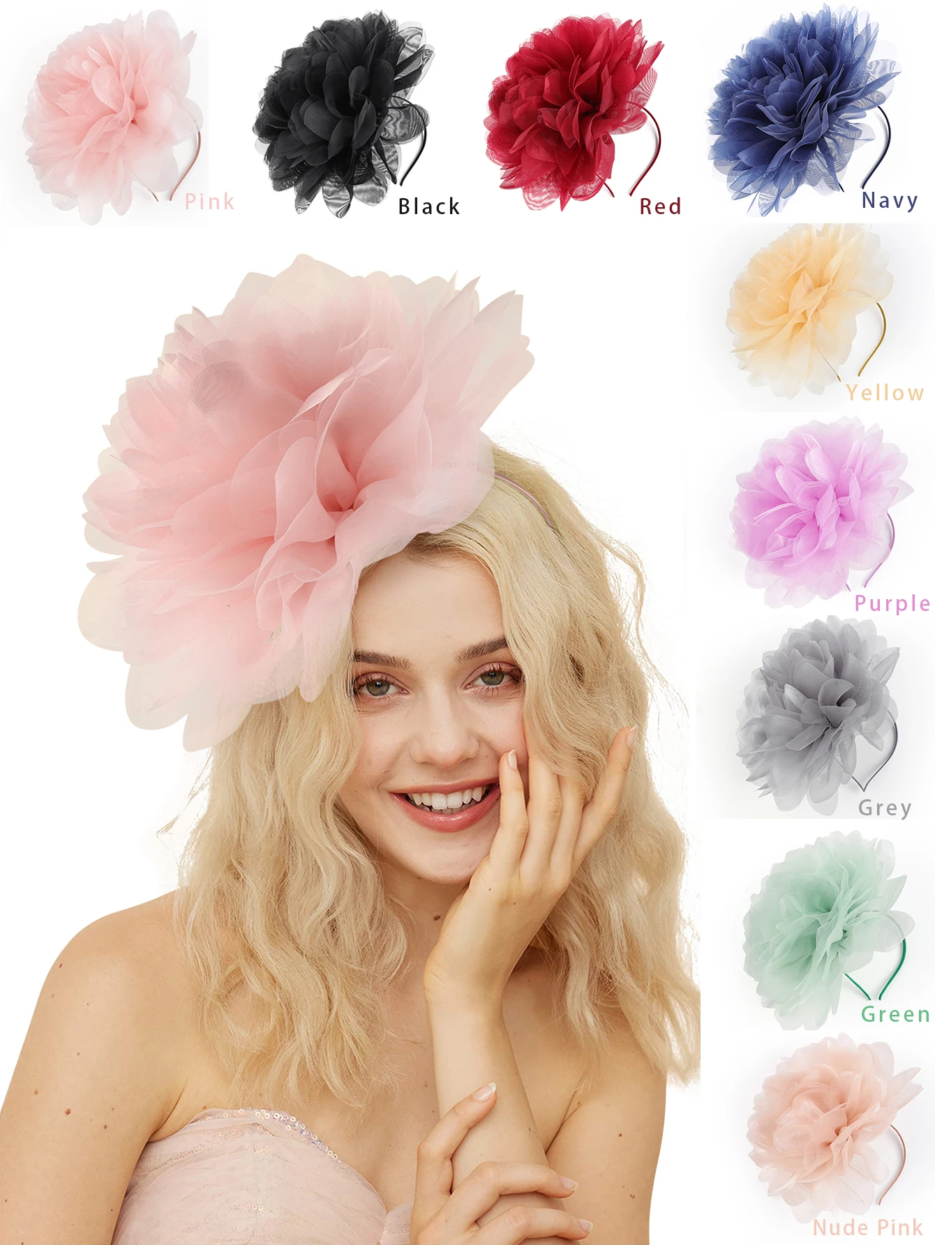 Premium Retro Hair Accessories Elastic Mesh Fascinators Multicolour Feather Headdress Flower Headpieces Bride Headband With Clip