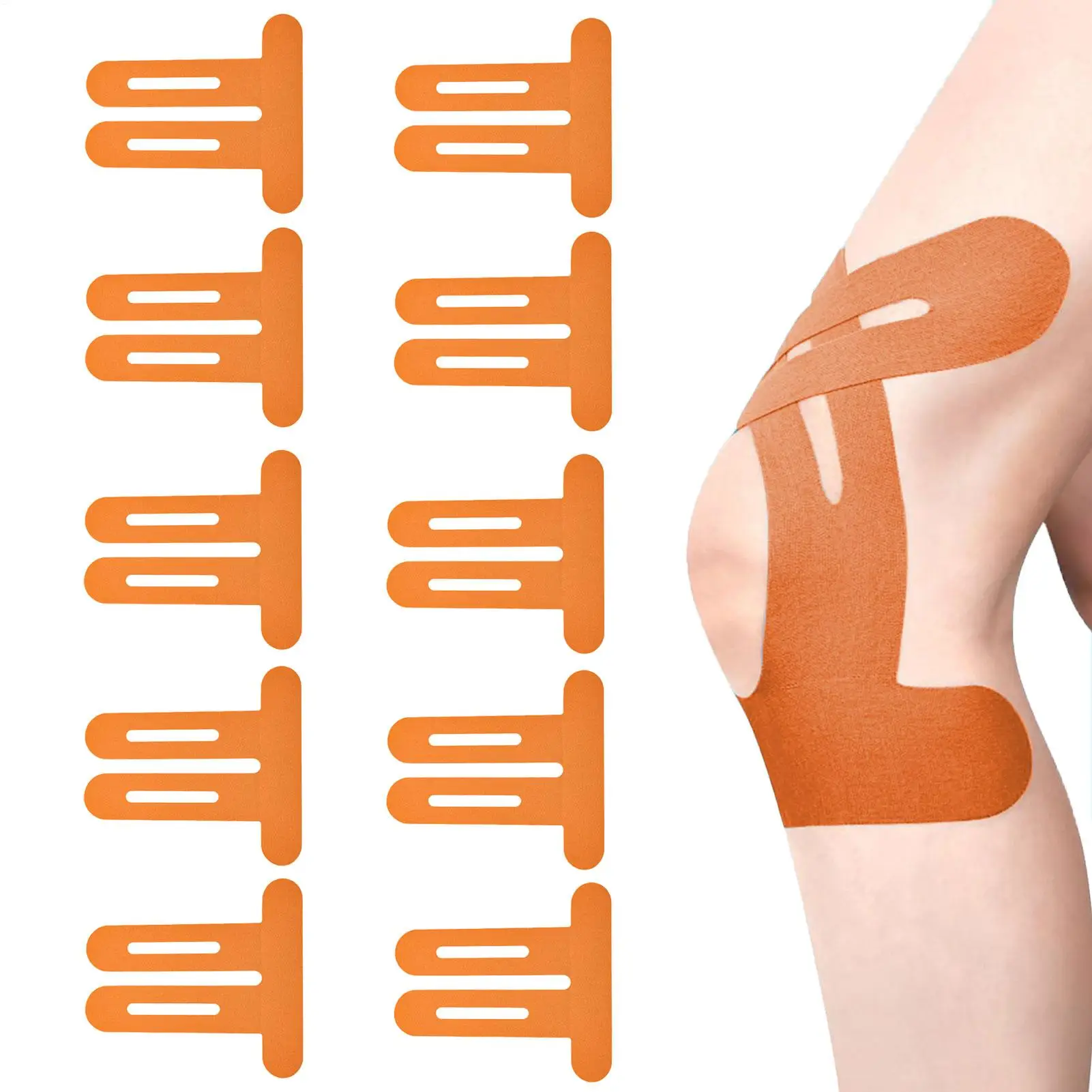

Knee Tape Muscle Support Patches Precut Sports Strap Band Waterproof Muscle Patches 10 Pieces For Rock Climbing Cycling
