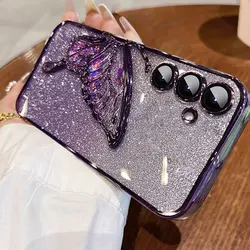 A15 5G Case Luxury,Bling Quicksand Butterfly Case For Samsung Galaxy A15 A55 A25 A35 A16 A06 A05 S A34 A14 Shockproof Cover A 15