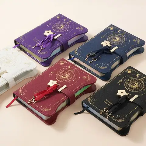 B6 Diary Notebook 360 Pages Simple Love Lock Keys Cute PU Leather School Office Supplies