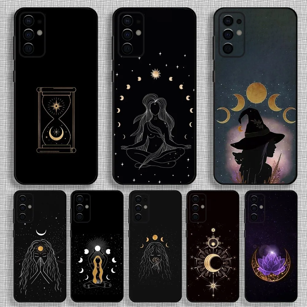 Witches moon Tarot Mystery Totem Phone Case For Samsung S24,S21,S22,S23,S30,Ultra,S20,Plus,Fe,Lite,Note,10,9,5G Black Soft Cover