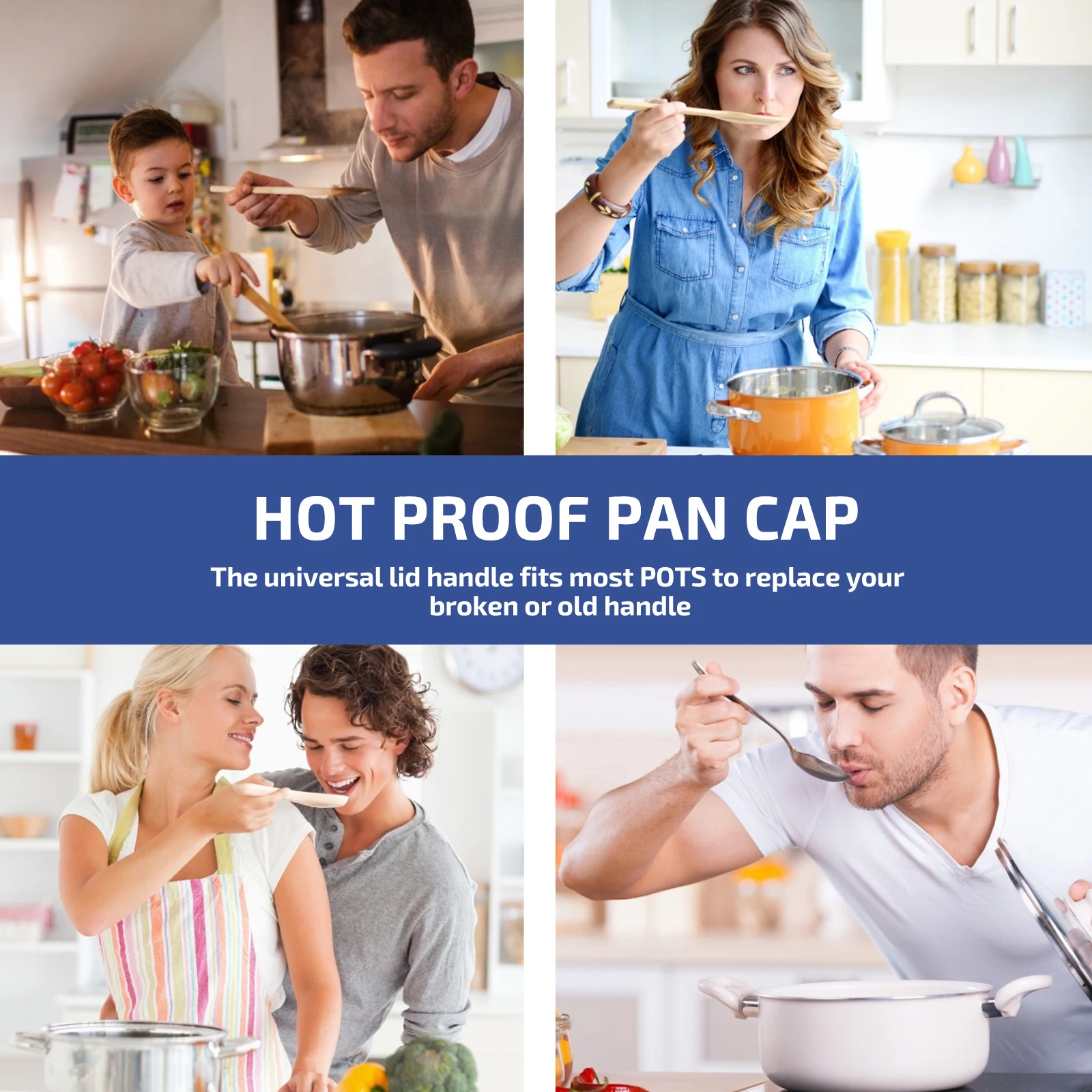 

2pcs Pot Lid Handle Replacement Golden Elk Creative Grips Heat Resistant Ergonomic Cookware Cover Knob Kitchen Pan for Pots