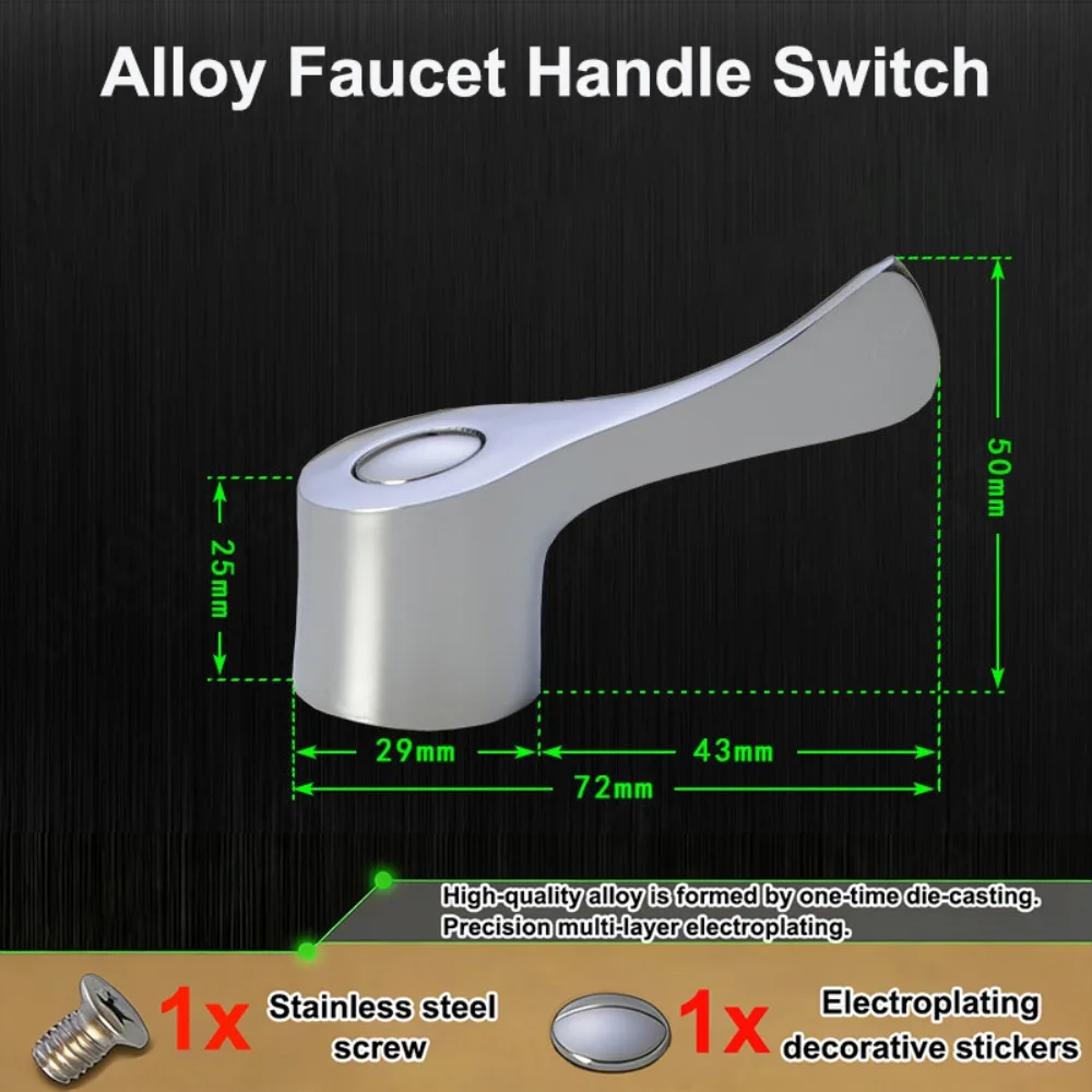 

Новая ручка смесителя из сплава, универсальная серебряная ручка для раковины, маховик с сердечником