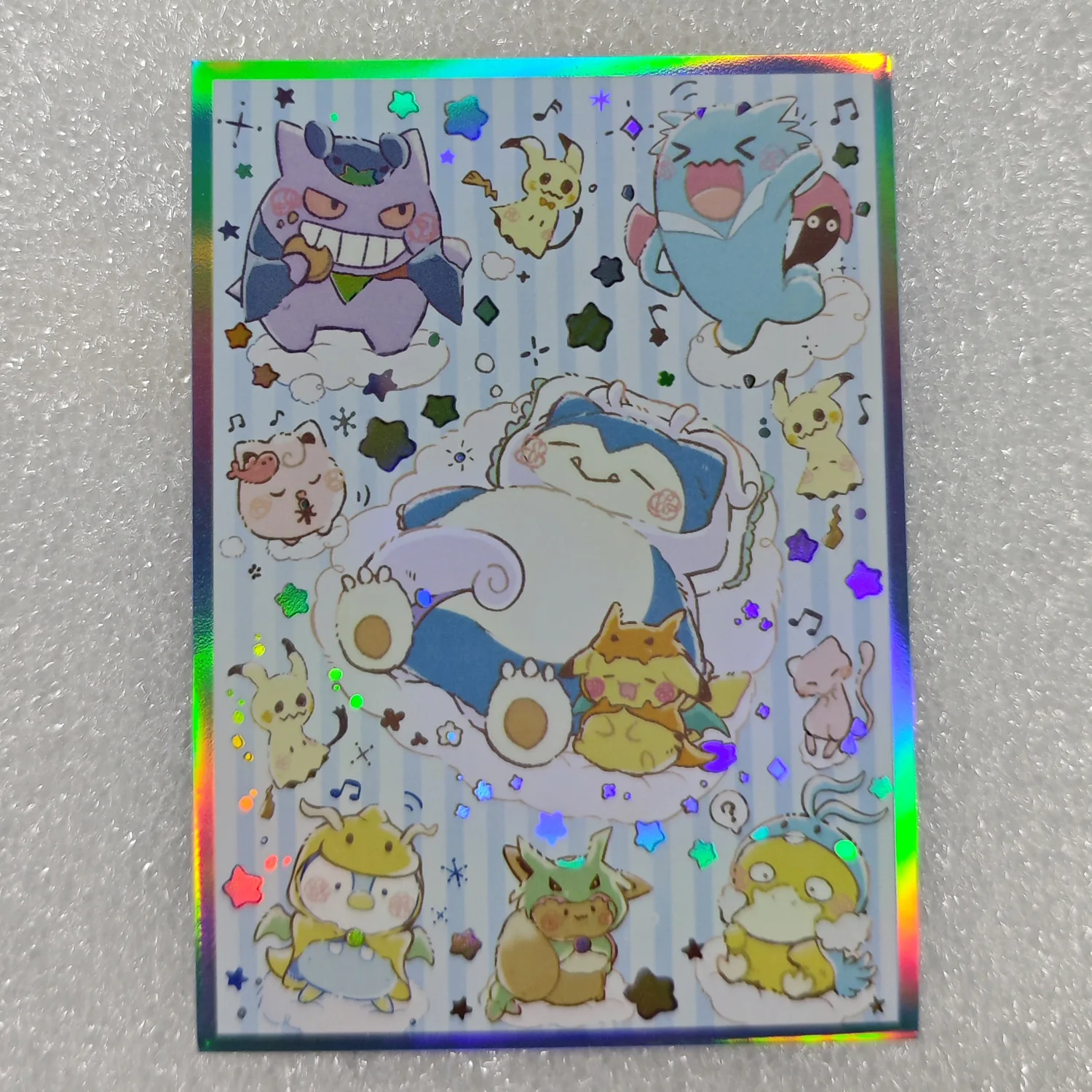 60pcs Pocket Monster Psyduck Snorlax Gengar Pikachu Figures Card Sleeves Pokemon WS PTCG Trading Cards Protective Case