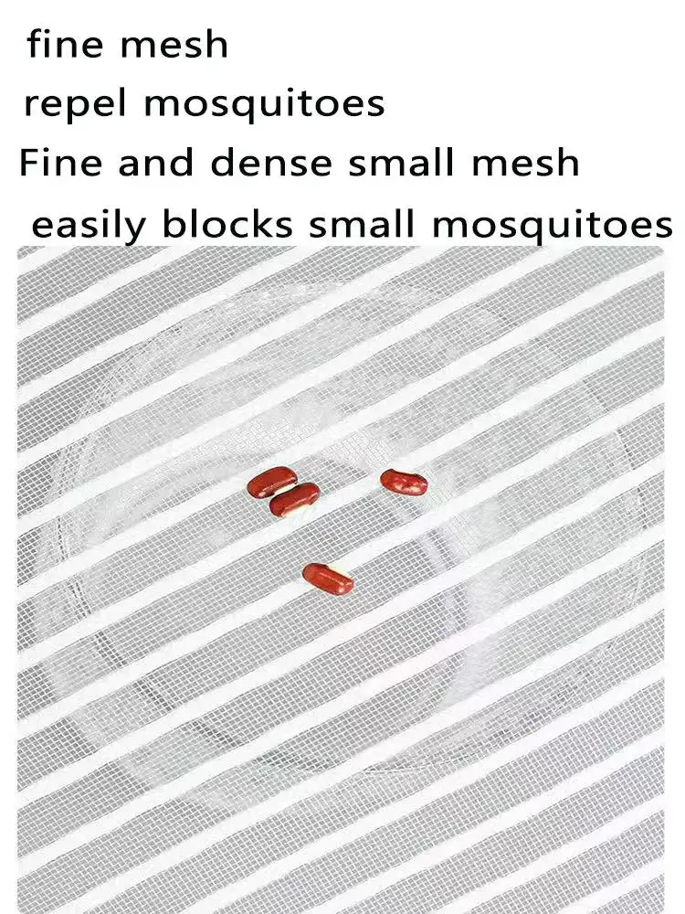 Diamond mesh mosquito proof window screen with white zipper design, ventilated and transparent, self-adhesive, easy to install,