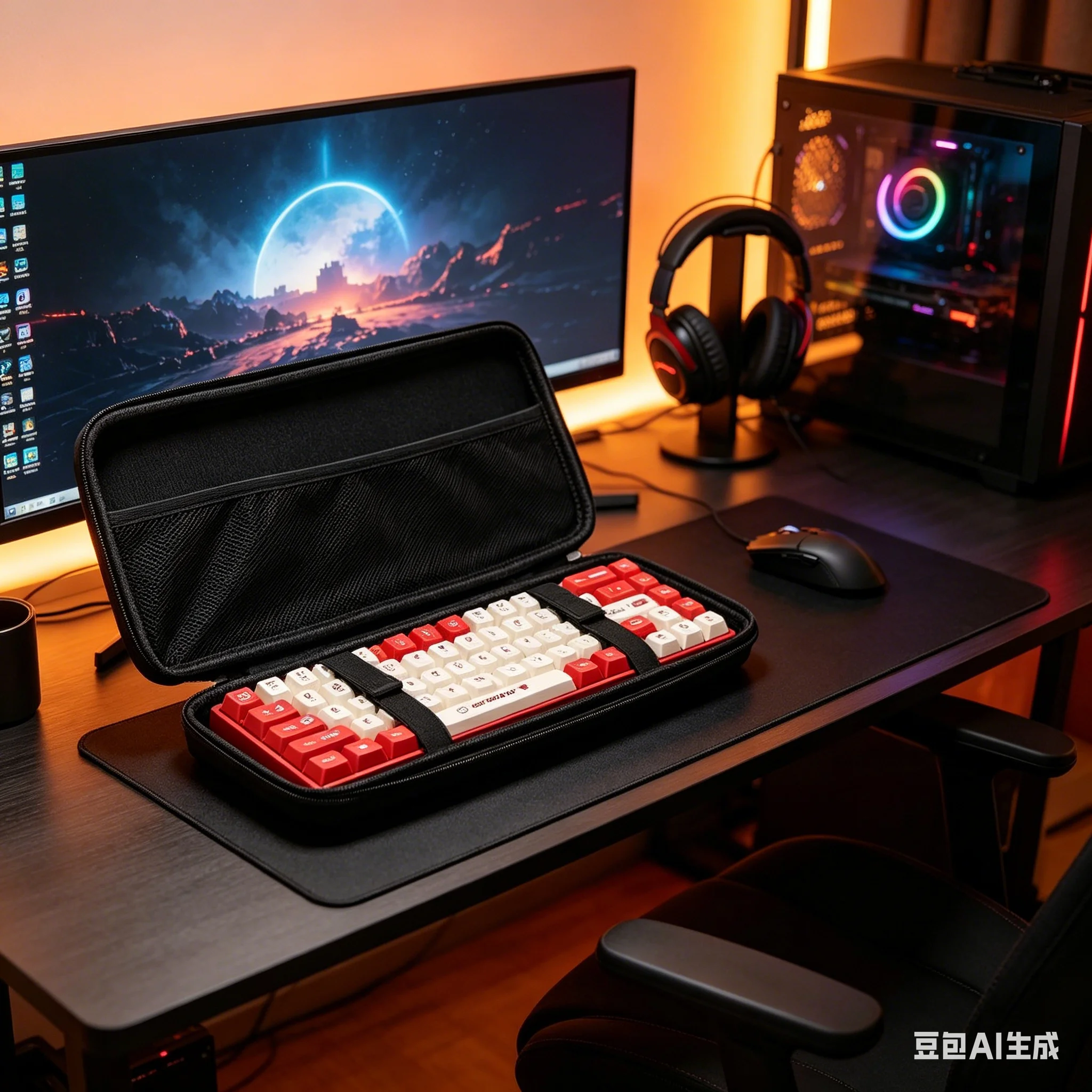 

Ударопрочный чехол для хранения клавиатуры, портативный жесткий чехол для механической клавиатуры, аксессуары для замены клавиатуры