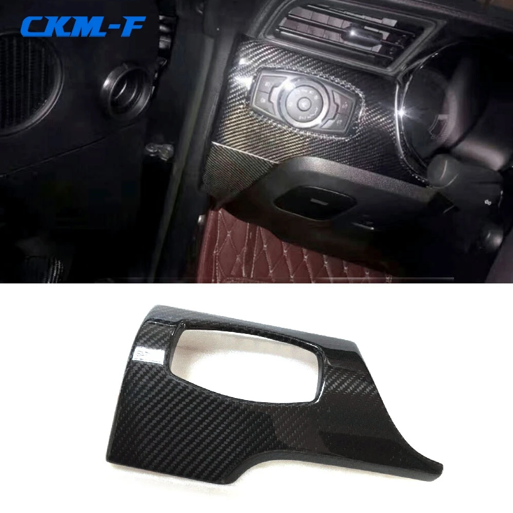 Carbon Fiber Car Dashboard Meter Bar Cover Central Control Air Conditioning Cover for Ford Mustang 2015-2017 Interior trim